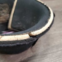 Wrap Around Neoprene Bell Boots, velcro *gc/fair, older, stains, faded, clean, sm holes, curled/cracking edges