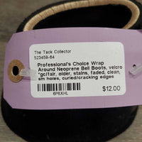 Wrap Around Neoprene Bell Boots, velcro *gc/fair, older, stains, faded, clean, sm holes, curled/cracking edges
