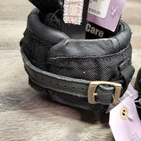 Pr Hoof Boots, 2 neoprene Easy Boot gaiters, mesh bag *xc, clean, mnr dirt, frays, peeled gaiter logo
