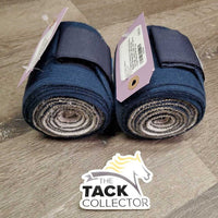 2 Quilt & Stretchy Nylon Excercise Leg Wraps *xc/vgc, clean, rubs, mnr hair & frays