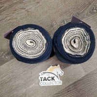 2 Quilt & Stretchy Nylon Excercise Leg Wraps *xc/vgc, clean, rubs, mnr hair & frays