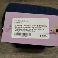 2 Quilt & Stretchy Nylon Excercise Leg Wraps *xc/vgc, clean, rubs, mnr hair & frays