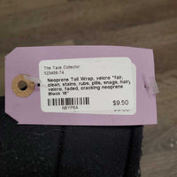Neoprene Tail Wrap, velcro *fair, clean, stains, rubs, pills, snags, hairy velcro, faded, cracking neoprene
