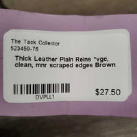 Thick Leather Plain Reins *vgc, clean, mnr scraped edges
