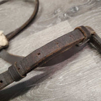 Flat Figure 8 Noseband Only *gc/fair, clean, rubs, sliced keeper, edge scrapes, older, trimmed, thin & peeled fleece
