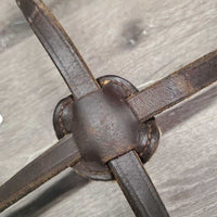 Flat Figure 8 Noseband Only *gc/fair, clean, rubs, sliced keeper, edge scrapes, older, trimmed, thin & peeled fleece
