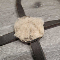 Flat Figure 8 Noseband Only *gc/fair, clean, rubs, sliced keeper, edge scrapes, older, trimmed, thin & peeled fleece
