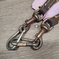 Leather Donut Side Reins *gc/fair, older, clean, rusty, CRACKING, xholes