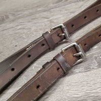 Leather Donut Side Reins *gc/fair, older, clean, rusty, CRACKING, xholes
