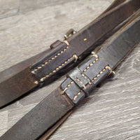 Leather Donut Side Reins *gc/fair, older, clean, rusty, CRACKING, xholes