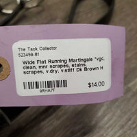 Wide Flat Running Martingale *vgc, NO Stopper, clean, mnr scrapes, stains, scrapes, v.dry, v.stiff
