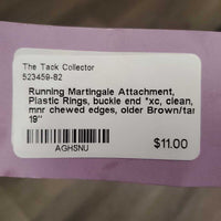 Running Martingale Attachment, Plastic Rings, buckle end *xc, clean, mnr chewed edges, older
