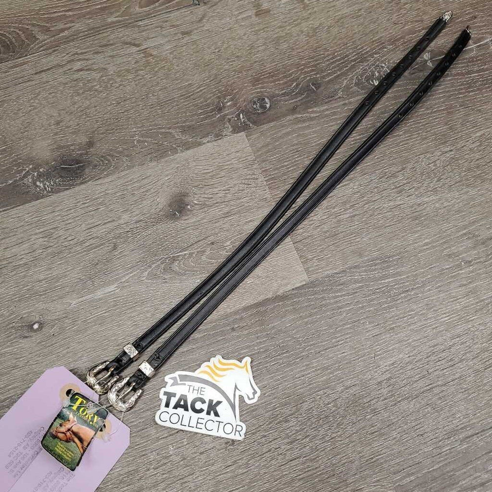 Leather Spur Straps, tooled buckles, tag *new