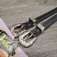 Leather Spur Straps, tooled buckles, tag *new