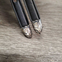 Leather Spur Straps, tooled buckles, tag *new
