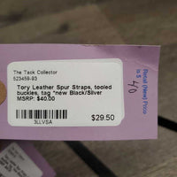 Leather Spur Straps, tooled buckles, tag *new