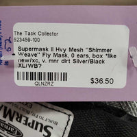 Hvy Mesh "Shimmer Weave" Fly Mask, 0 ears, box *like new/xc, v. mnr dirt
