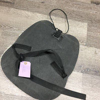Fleece/Foam Western Saddle Seat Saver "Tush Cushion", horn elastic, nylon strap *xc, clean, mnr dents

