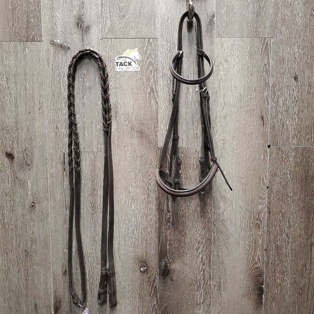 Soft Rsd Hunter Bridle, Braided Reins *vgc, dirty, rubs, dents