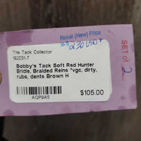 Soft Rsd Hunter Bridle, Braided Reins *vgc, dirty, rubs, dents
