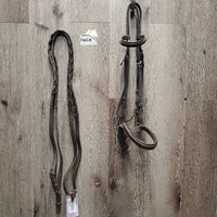 Rsd Bridle, Braided Reins *gc/fair, dirty, faded, rubs, creases, stiff, dry, reins: mismatched, unstitched lace end
