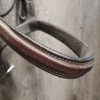 Rsd Bridle, Braided Reins *gc/fair, dirty, faded, rubs, creases, stiff, dry, reins: mismatched, unstitched lace end
