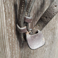 Rsd Bridle, Braided Reins *gc/fair, dirty, faded, rubs, creases, stiff, dry, reins: mismatched, unstitched lace end