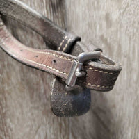 Rsd Bridle, Braided Reins *gc/fair, dirty, faded, rubs, creases, stiff, dry, reins: mismatched, unstitched lace end