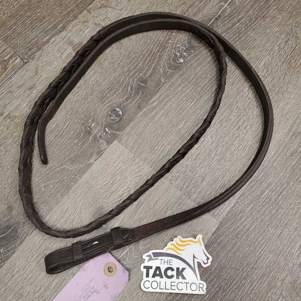 1 ONLY Soft Narrow Rsd Braided Leather Rein *vgc, mnr residue, twisted & faded