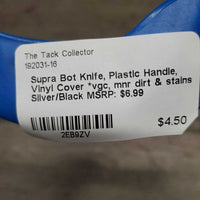 Bot Knife, Plastic Handle, Vinyl Cover *vgc, mnr dirt & stains
