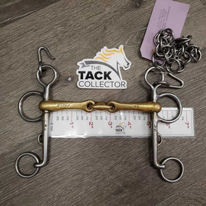 Pony - Fine Narrow French Link Pelham Bit, Chain, center lozenge *gc, dirty