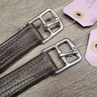 Pr Soft Lined Stirrup Leathers *gc/fair, clean, mnr stretched holes, torn/ripped section, unstitched edges
