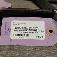 Pr Soft Lined Stirrup Leathers *gc/fair, clean, mnr stretched holes, torn/ripped section, unstitched edges