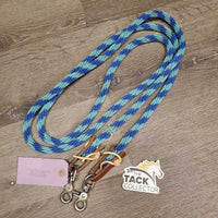 Narrow Round Nylon Loop - Roper Barrel Reins, 2 laces & snaps *vgc, clean, mnr stains?dirt
