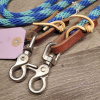 Narrow Round Nylon Loop - Roper Barrel Reins, 2 laces & snaps *vgc, clean, mnr stains?dirt