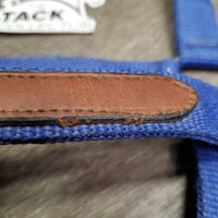 Nylon & Leather Accents Halter, adjustable noseband *gc, clean, mnr stains & rubs