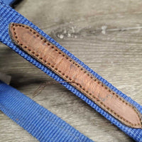 Nylon & Leather Accents Halter, adjustable noseband *gc, clean, mnr stains & rubs
