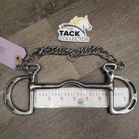 Low Port Kimberwick Bit, chain *xc, clean, mnr stains?smudges & rubs
