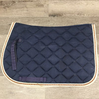 Quilt Jumper Saddle Pad, 2x piping *gc, dirt, rubs, mnr hair, pills, older faded, stains