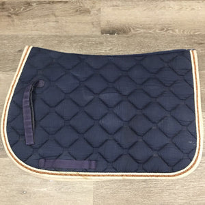 Quilt Jumper Saddle Pad, 2x piping *gc, dirt, rubs, mnr hair, pills, older faded, stains