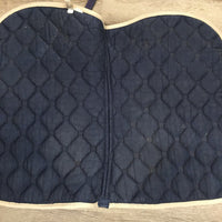 Quilt Jumper Saddle Pad, 2x piping *gc, dirt, rubs, mnr hair, pills, older faded, stains
