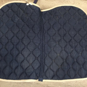 Quilt Jumper Saddle Pad, 2x piping *gc, dirt, rubs, mnr hair, pills, older faded, stains