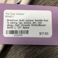 Quilt Jumper Saddle Pad, 1x piping *gc, stains, dirt, mnr dingy, hair, threads
