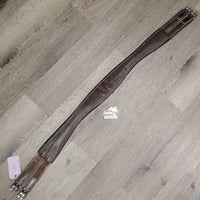 v.Thick Padded Leather Girth, 1x els *gc, clean, rubs, scuffs, creases, dust, stains, scratches, hairy seams