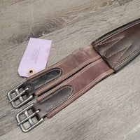 v.Thick Padded Leather Girth, 1x els *gc, clean, rubs, scuffs, creases, dust, stains, scratches, hairy seams
