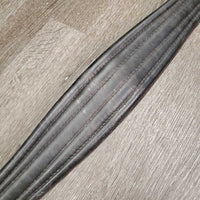 v.Thick Padded Leather Girth, 1x els *gc, clean, rubs, scuffs, creases, dust, stains, scratches, hairy seams