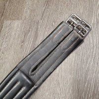 v.Thick Padded Leather Girth, 1x els *gc, clean, rubs, scuffs, creases, dust, stains, scratches, hairy seams