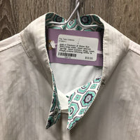 LS Show Sun Shirt, snap collar, mesh sleeves *gc/fair, seam puckers, dingy mesh, snags, undone stitching
