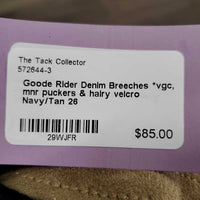 Denim Breeches *vgc, mnr puckers & hairy velcro
