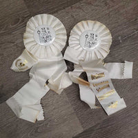 5 Show Ribbons *gc, crinkled, bent, mnr dirt, older, stains, threads
